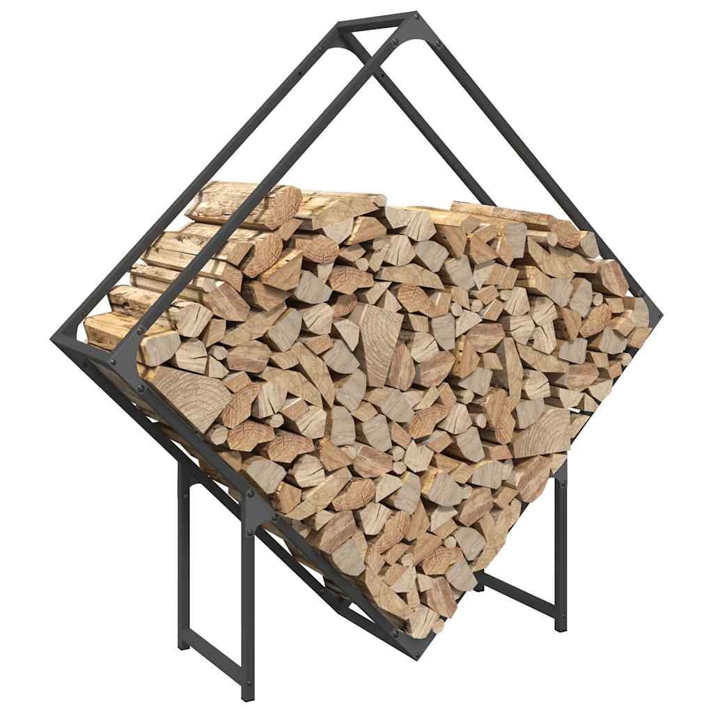Stalak za drva crni 100x25x100 cm Hladno valjani čelik