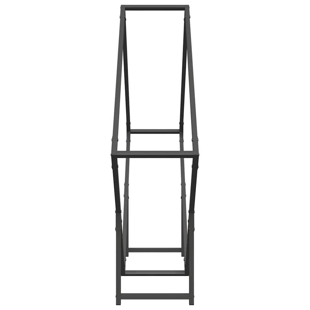 Stalak za drva crni 100x25x100 cm Hladno valjani čelik