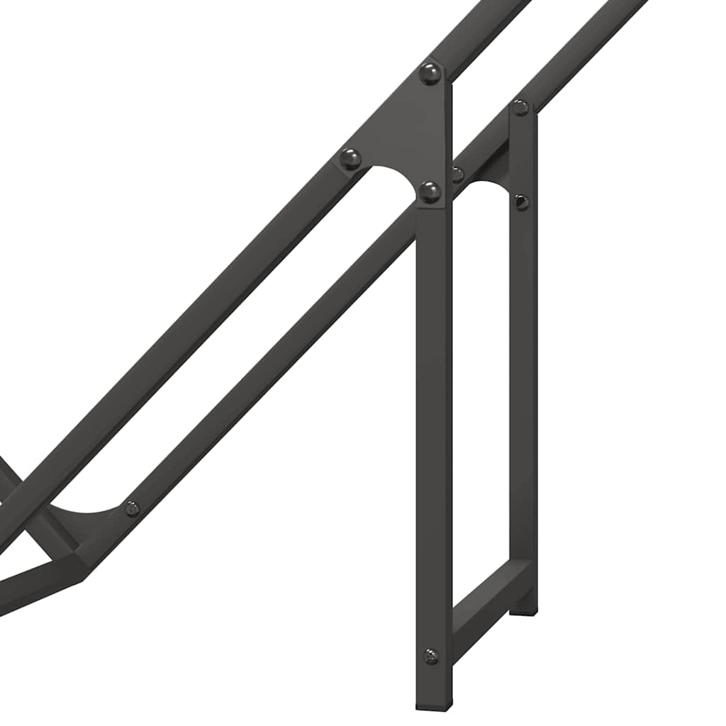 Stalak za drva crni 100x25x100 cm Hladno valjani čelik