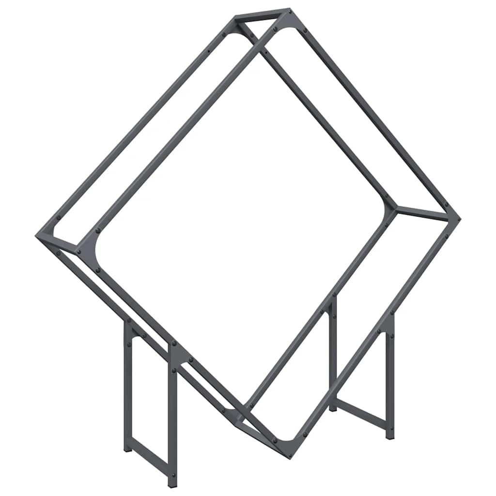 Stalak za drva antracit 100x25x100 cm Hladno valjani čelik