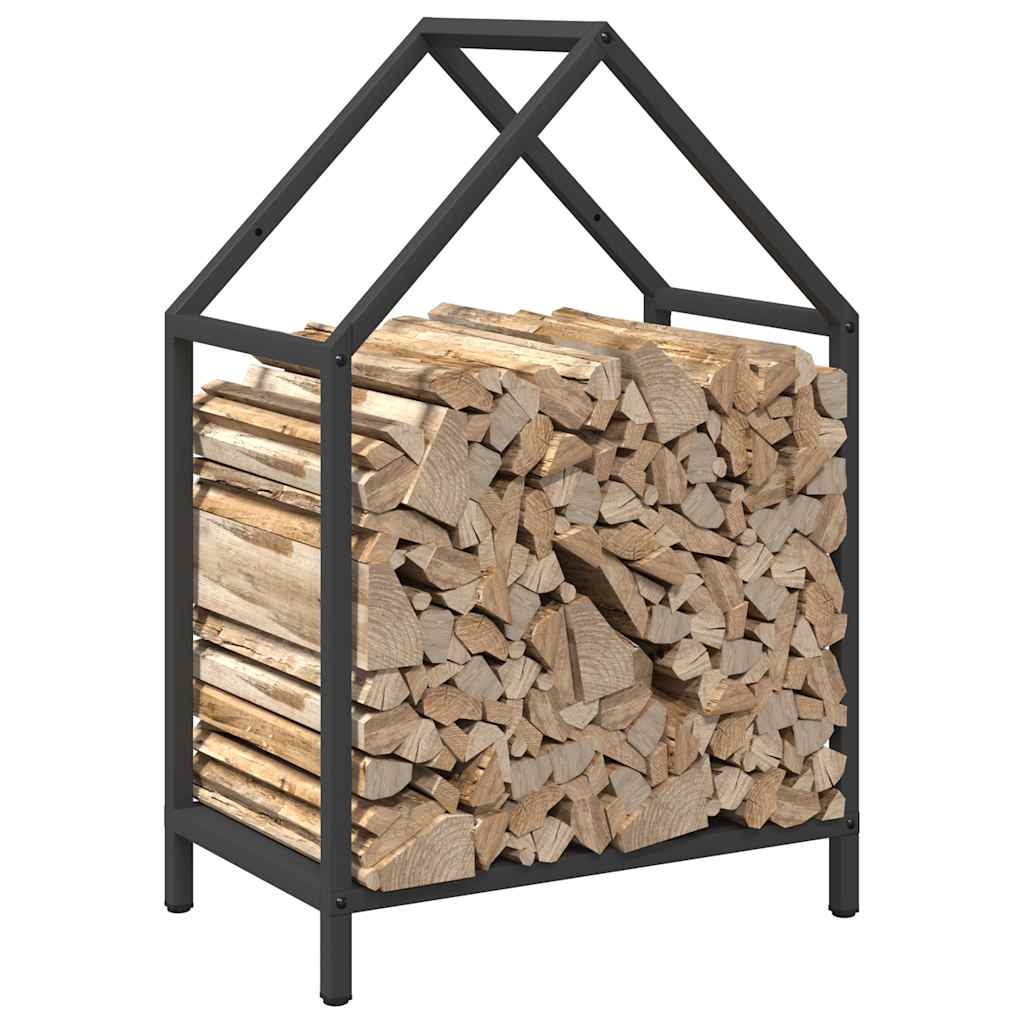 Stalak za drva crni 40x25x60 cm hladno valjani čelik