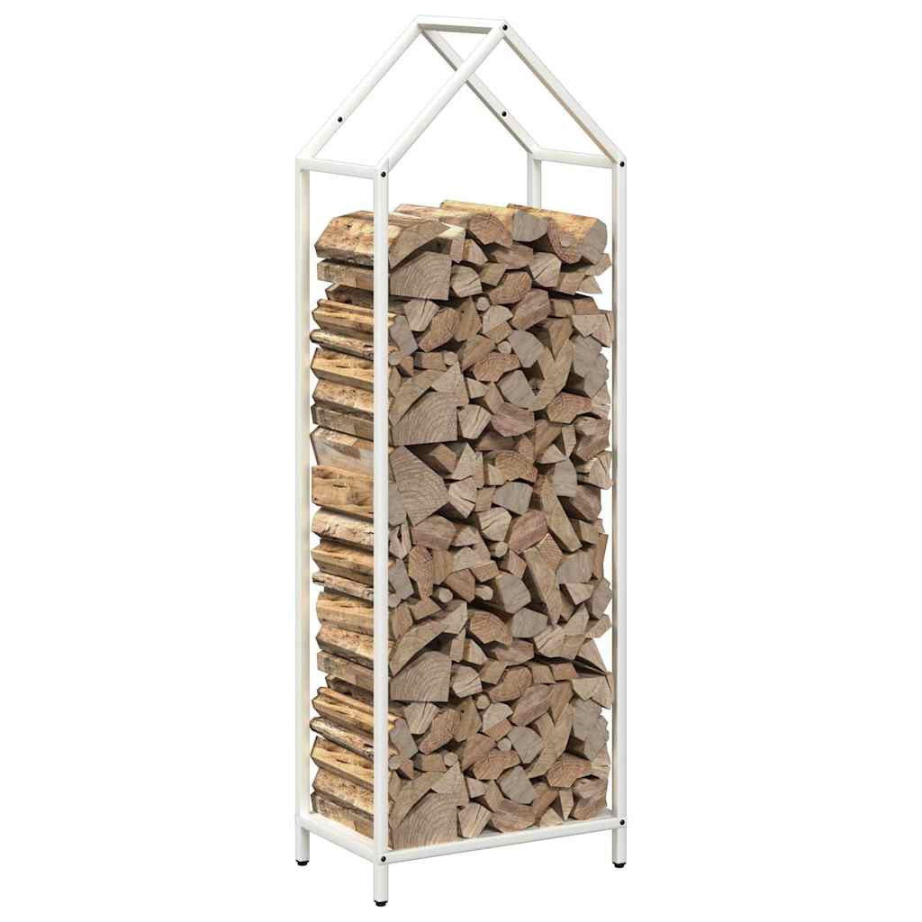 Stalak za drva bijeli 40x25x120 cm Hladno valjani čelik
