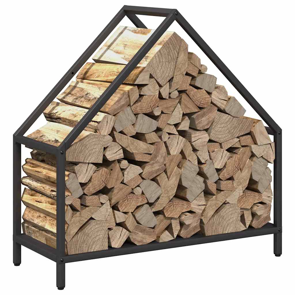 Stalak za drva crni 60x25x60 cm Hladno valjani čelik