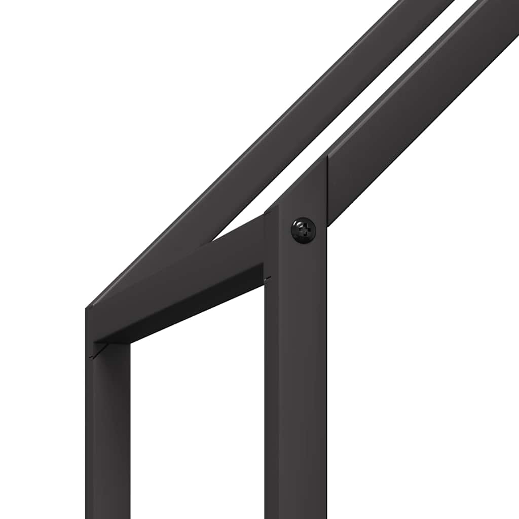 Stalak za drva crni 60x25x60 cm Hladno valjani čelik