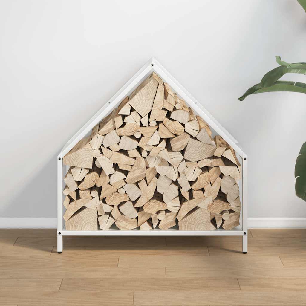 Stalak za drva bijeli 60x25x60 cm Hladno valjani čelik