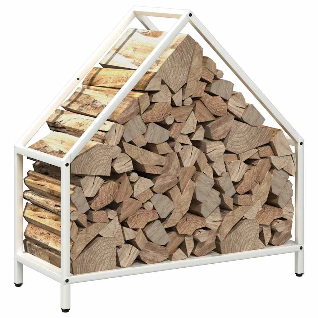 Stalak za drva bijeli 60x25x60 cm Hladno valjani čelik