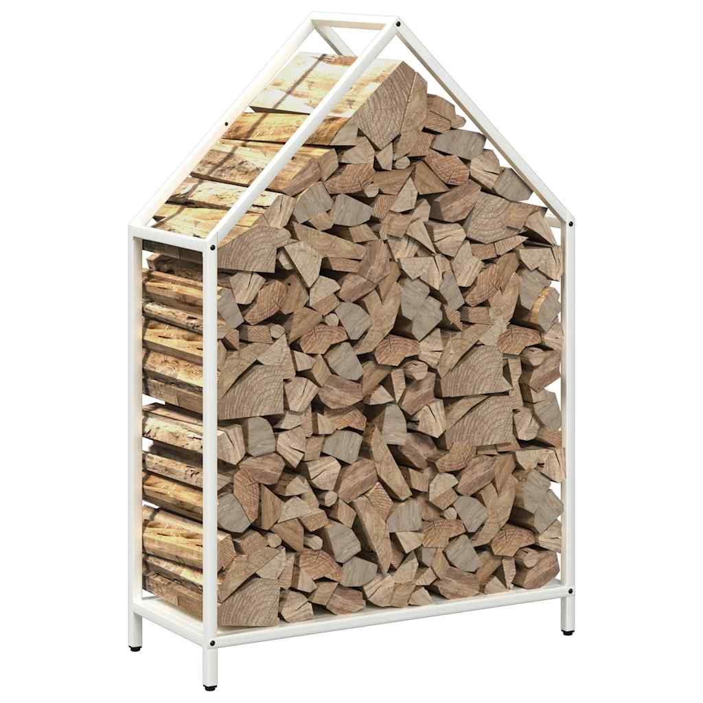 Stalak za drva bijeli 60x25x90 cm hladno valjani čelik