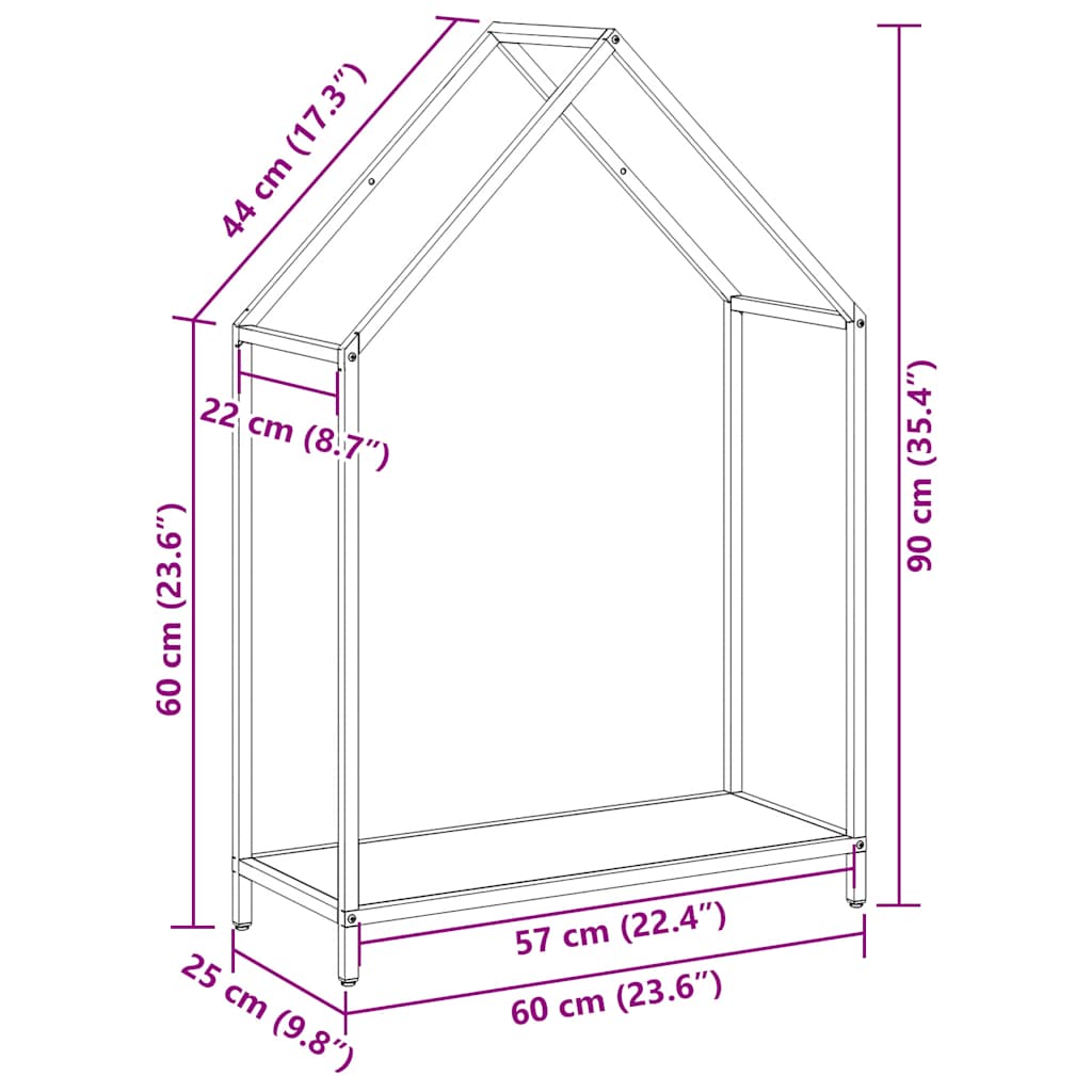 Stalak za drva 60x25x90 cm hladno valjani čelik