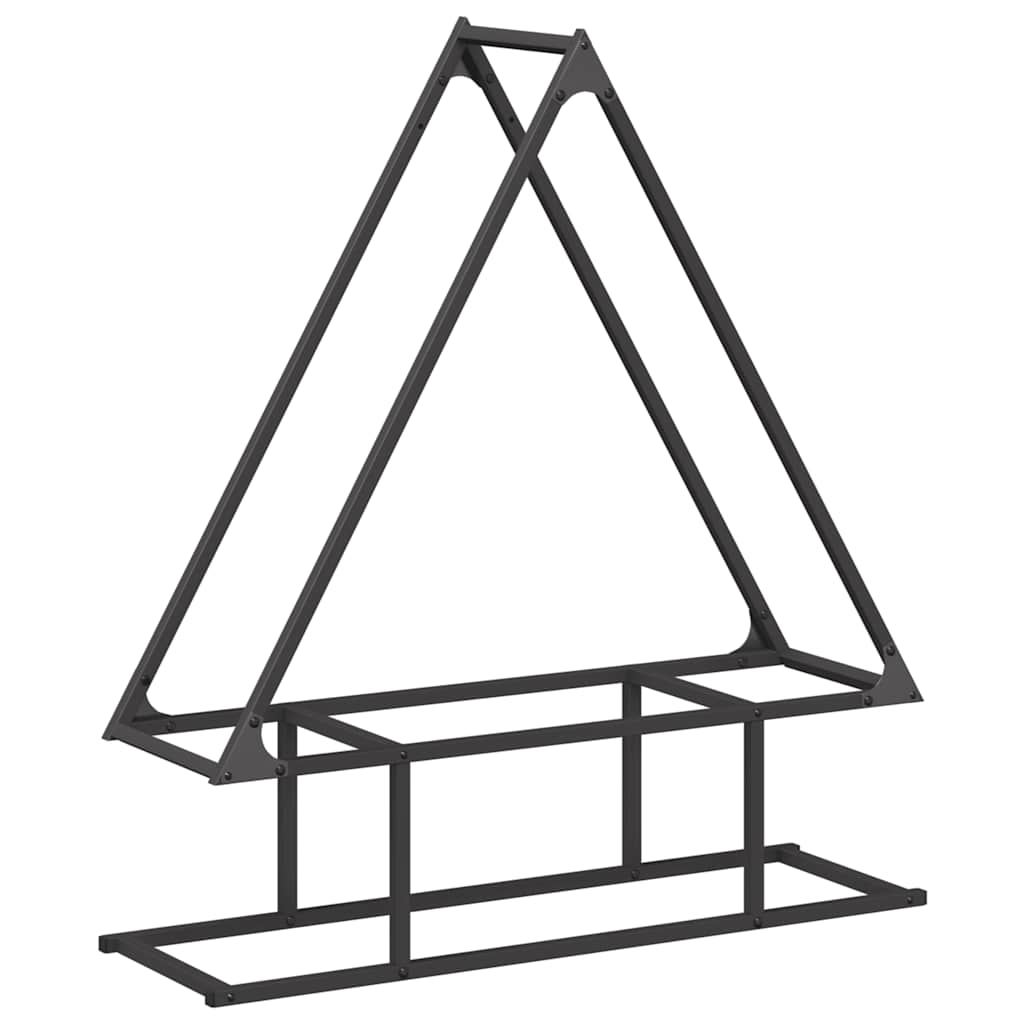 Stalak za drva crni 80x25x90 cm hladno valjani čelik