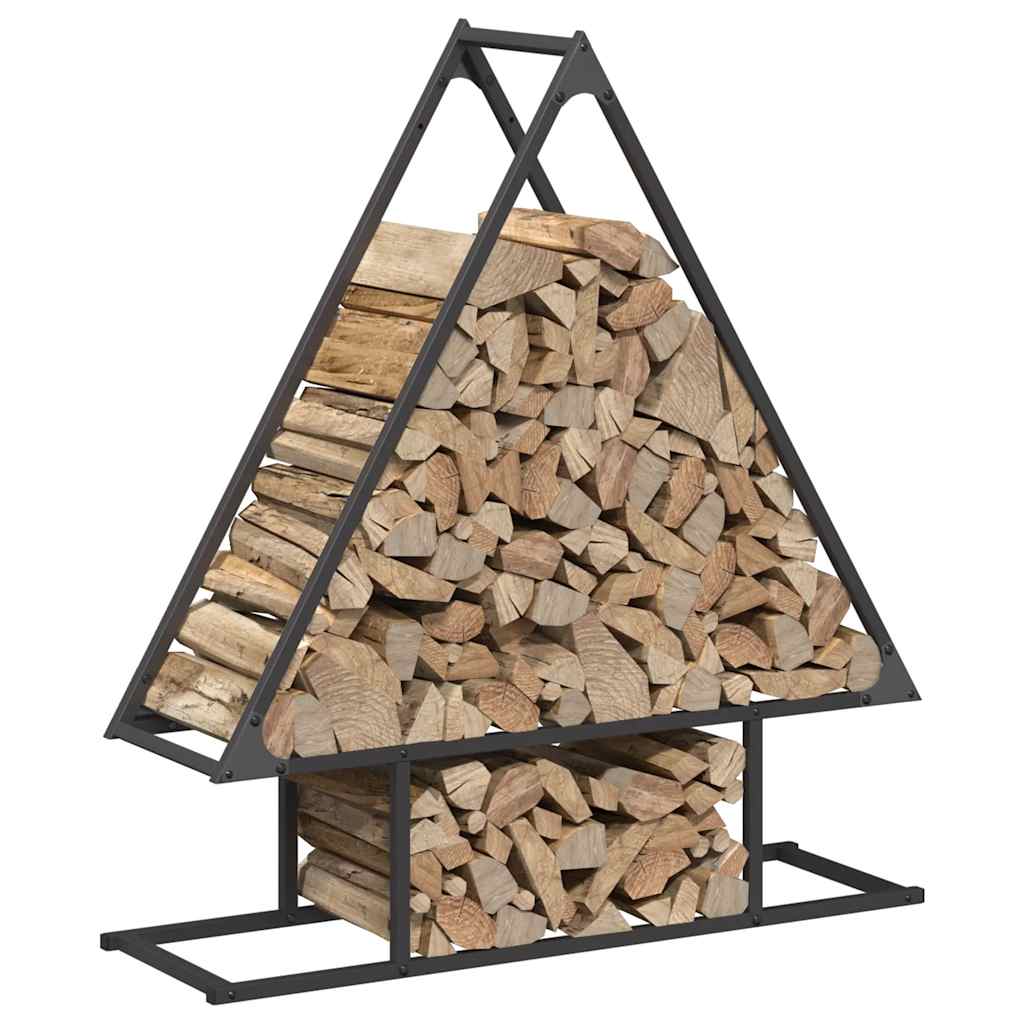 Stalak za drva crni 80x25x90 cm hladno valjani čelik