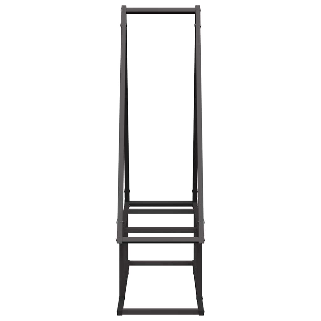 Stalak za drva crni 80x25x90 cm hladno valjani čelik