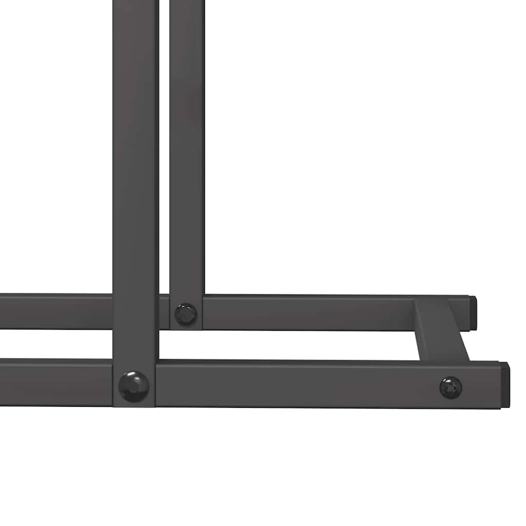 Stalak za drva crni 80x25x90 cm hladno valjani čelik