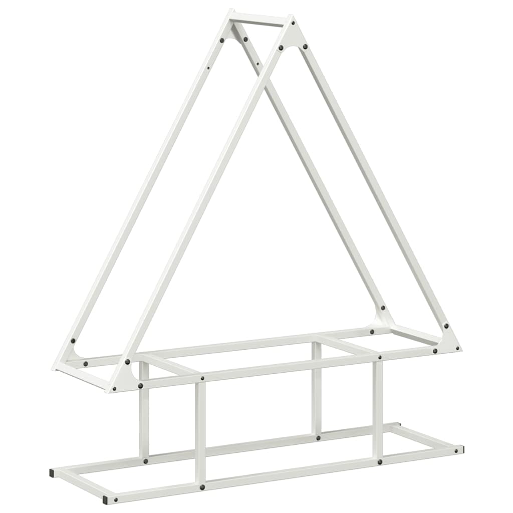 Stalak za drva bijeli 80x25x90 cm hladno valjani čelik