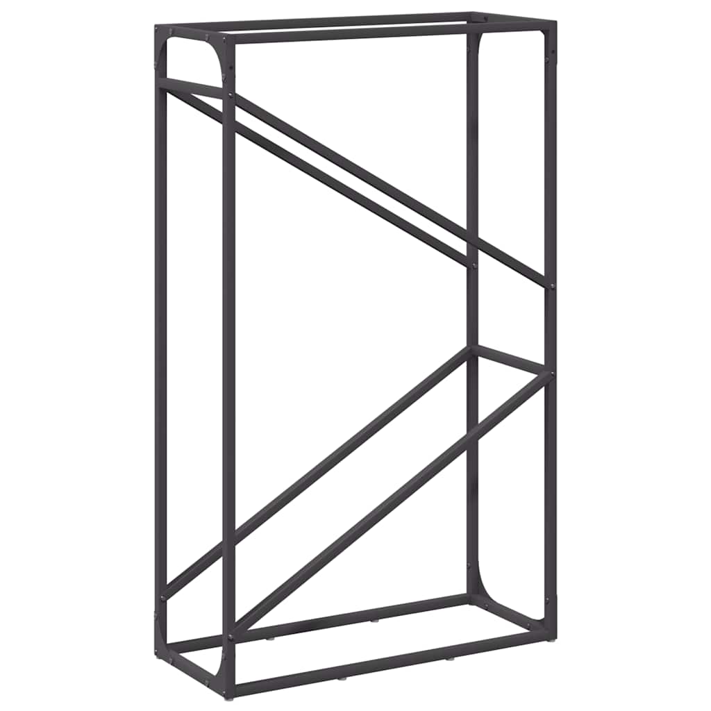 Stalak za drva crni 60x25x100 cm hladno valjani čelik