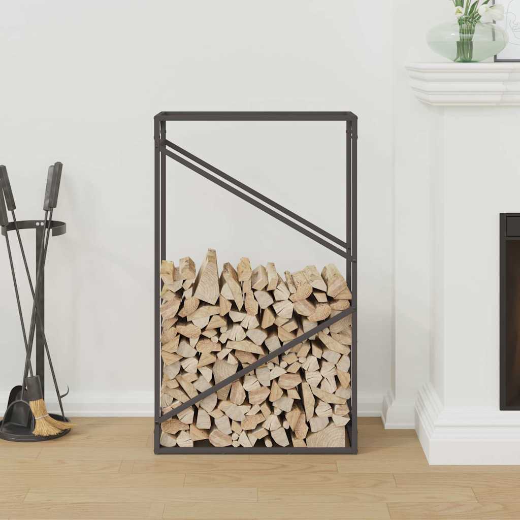 Stalak za drva crni 60x25x100 cm hladno valjani čelik