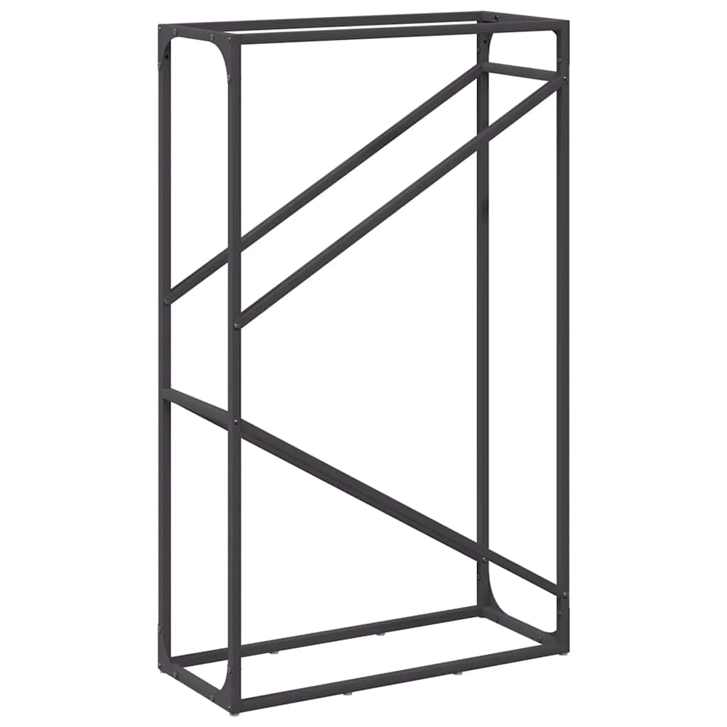 Stalak za drva crni 60x25x100 cm hladno valjani čelik