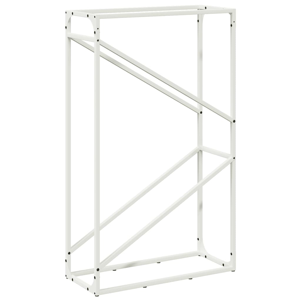 Stalak za drva bijeli 60x25x100 cm hladno valjani čelik