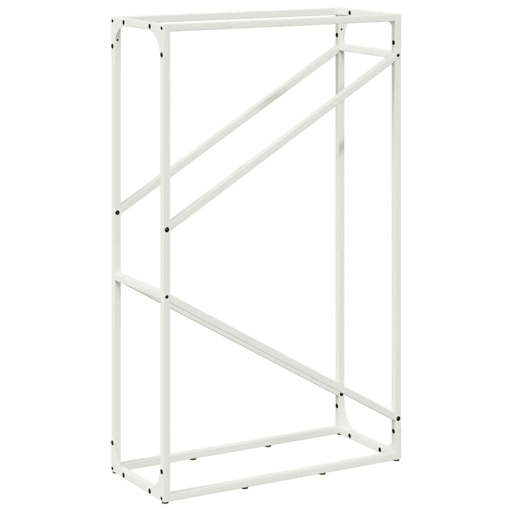 Stalak za drva bijeli 60x25x100 cm hladno valjani čelik