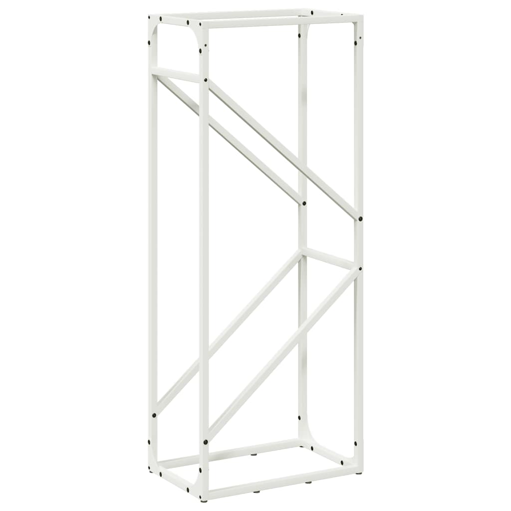 Stalak za drva bijeli 40x25x100 cm hladno valjani čelik