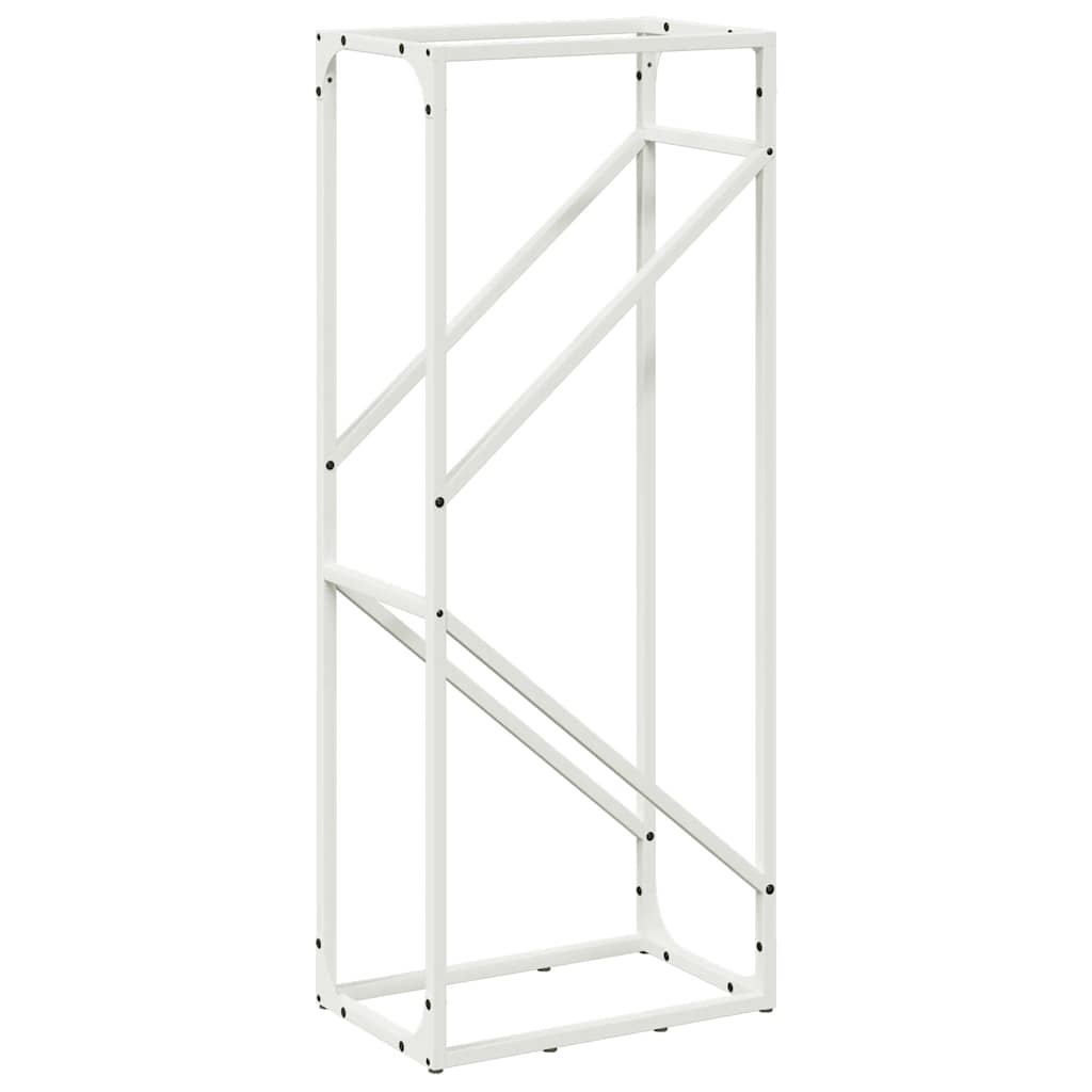 Stalak za drva bijeli 40x25x100 cm hladno valjani čelik