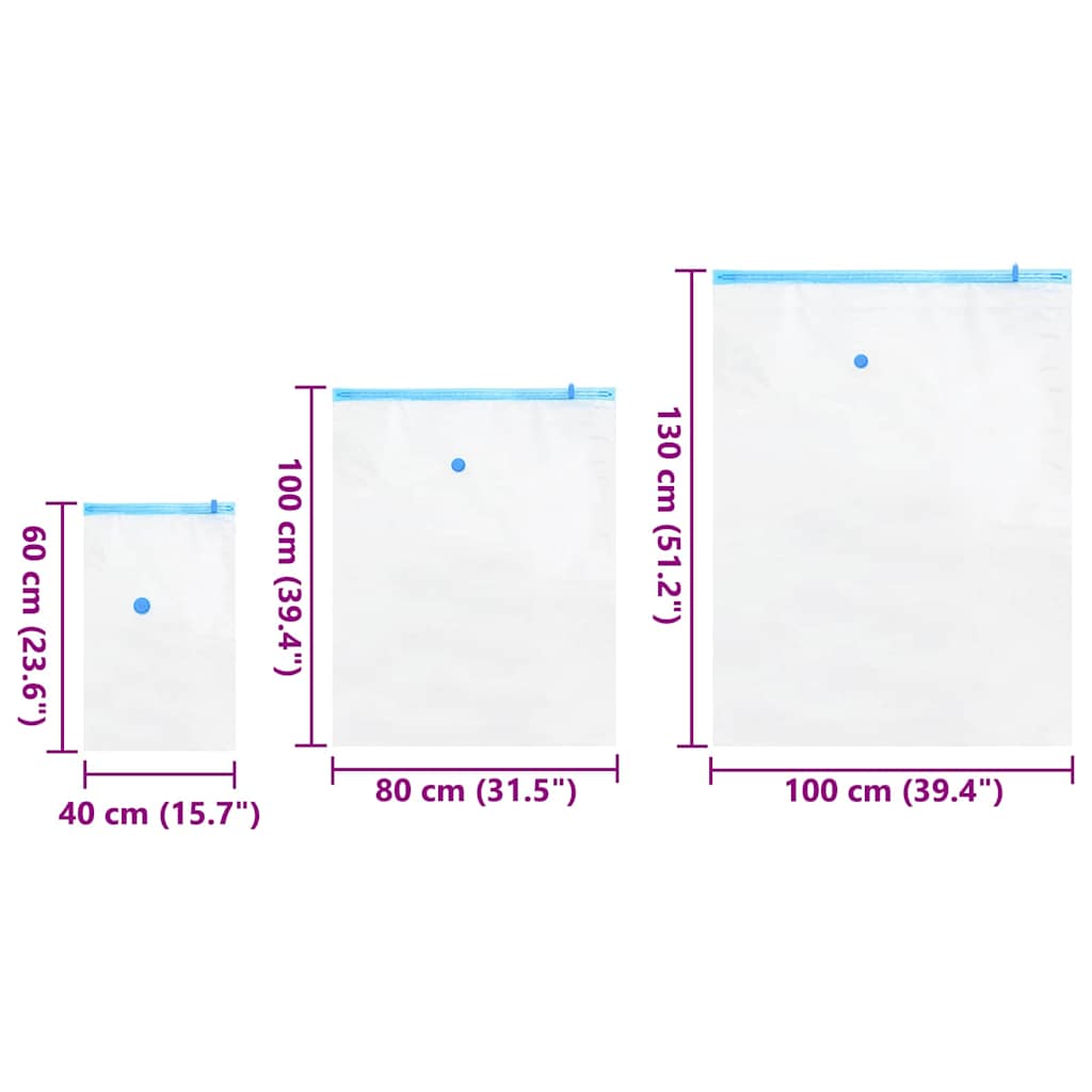Vreće za spremanje 10 pcs Transparentne i plave 130 x 100 cm