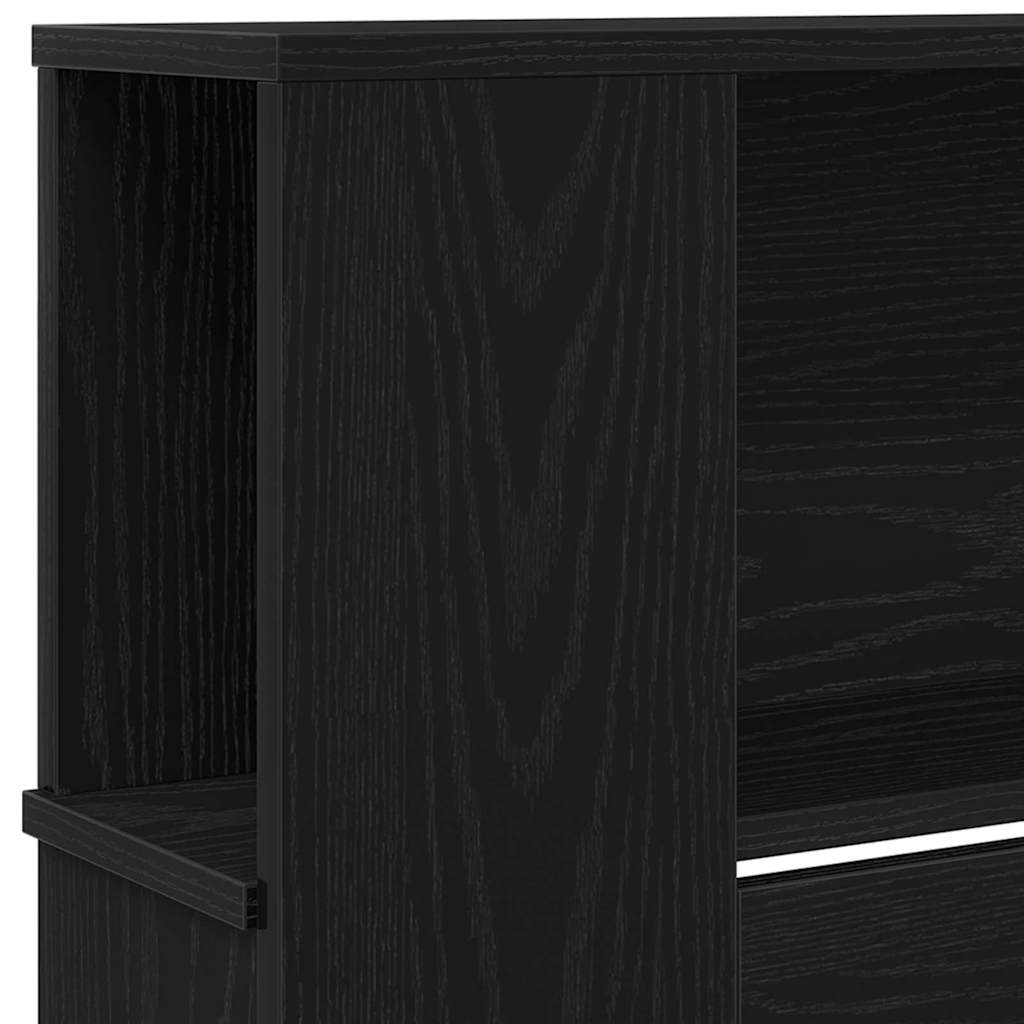 Glava kreveta s ormarićem Crni hrast 220 x 18,5 x 102,5 cm