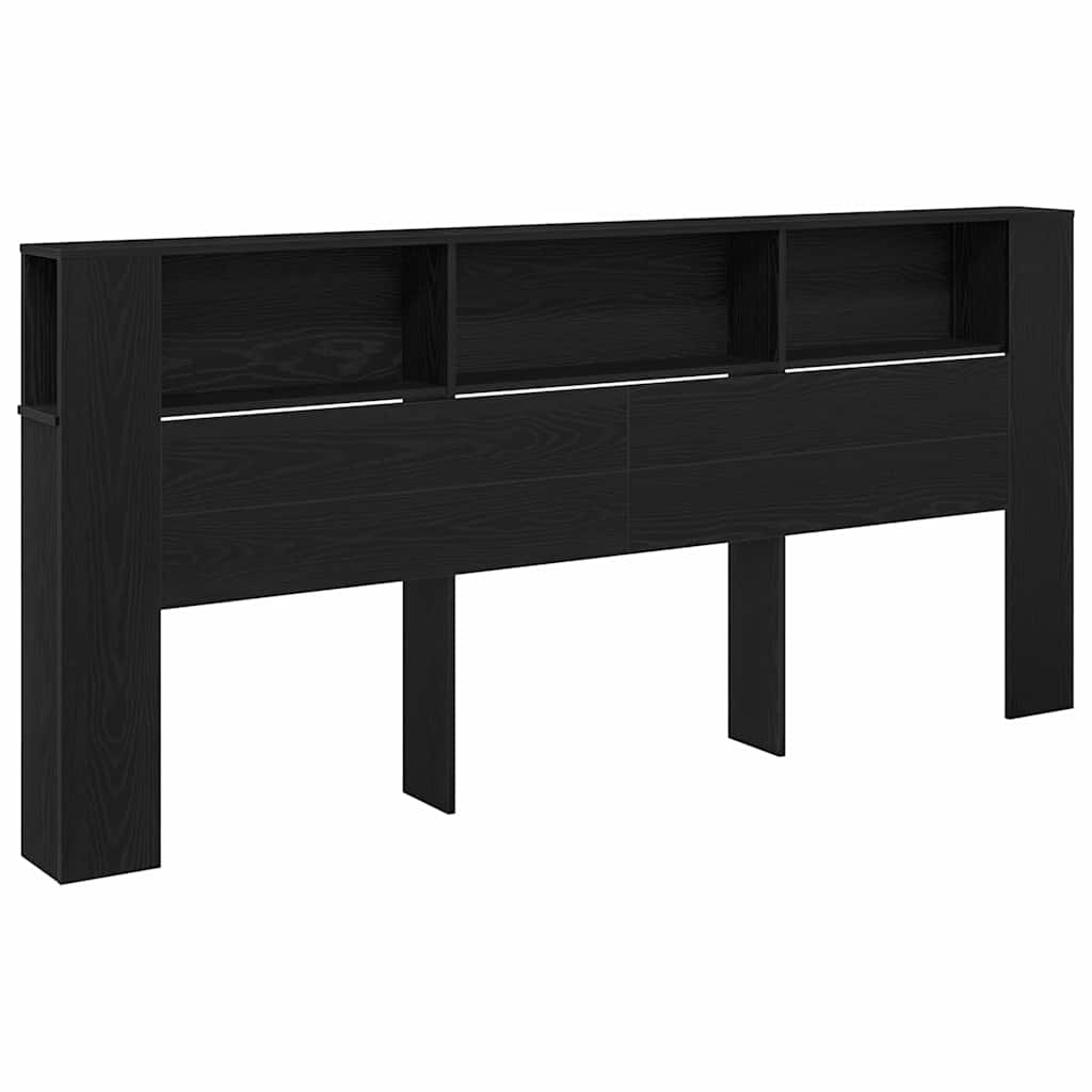 Glava kreveta s ormarićem Crni hrast 220 x 18,5 x 102,5 cm