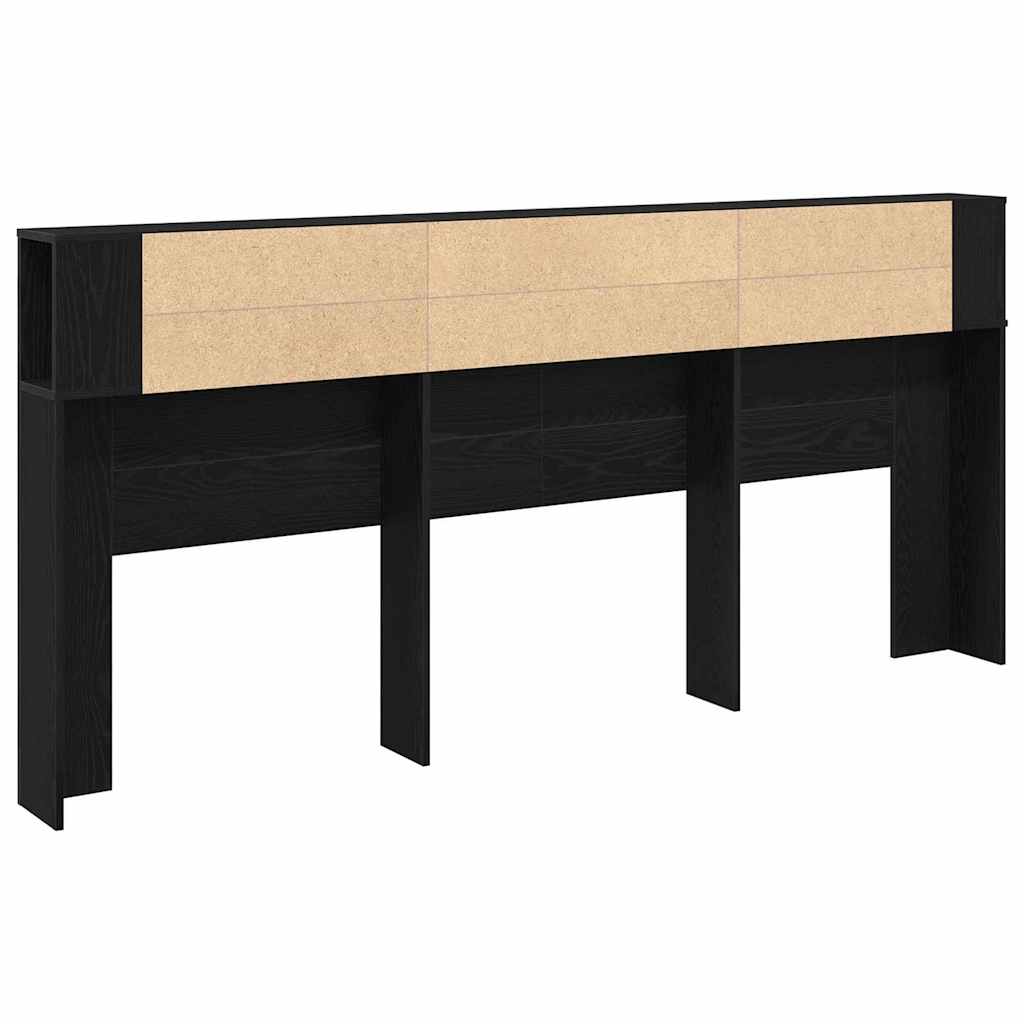 Glava kreveta s ormarićem Crni hrast 220 x 18,5 x 102,5 cm