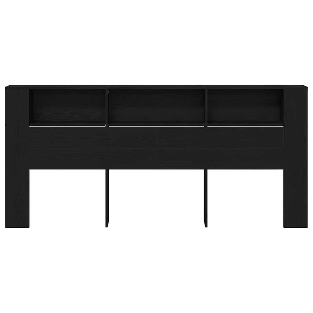 Glava kreveta s ormarićem Crni hrast 220 x 18,5 x 102,5 cm