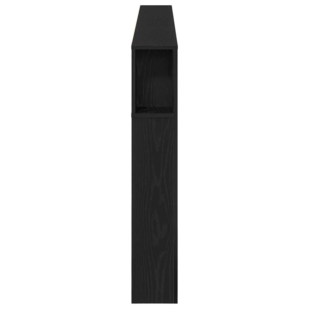 Glava kreveta s ormarićem Crni hrast 220 x 18,5 x 102,5 cm