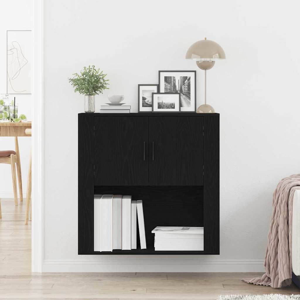 Ormar za Zid Zidne Crni hrast 80 x 33 x 80 cm Konstruirano drvo