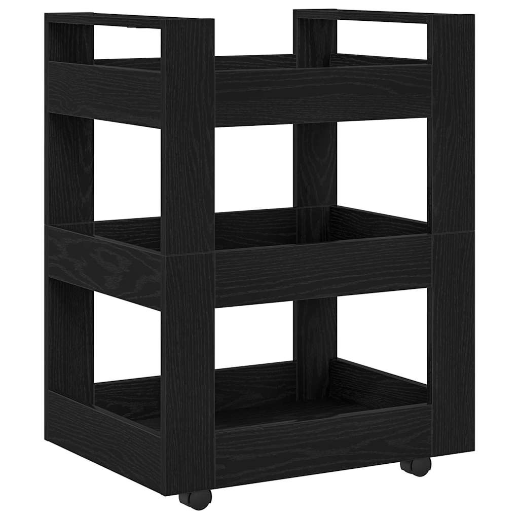 Kuhinjski kolica Crni hrast 60 x 45 x 80 cm Konstruirano drvo