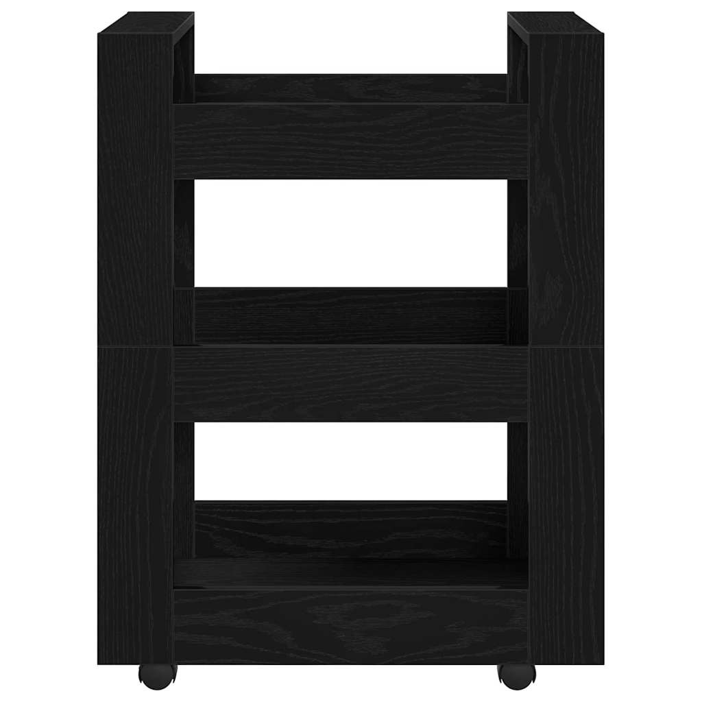 Kuhinjski kolica Crni hrast 60 x 45 x 80 cm Konstruirano drvo