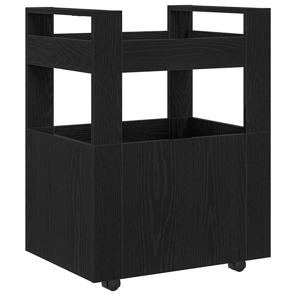 Kuhinjski kolica Crni hrast 60 x 45 x 80 cm Konstruirano drvo