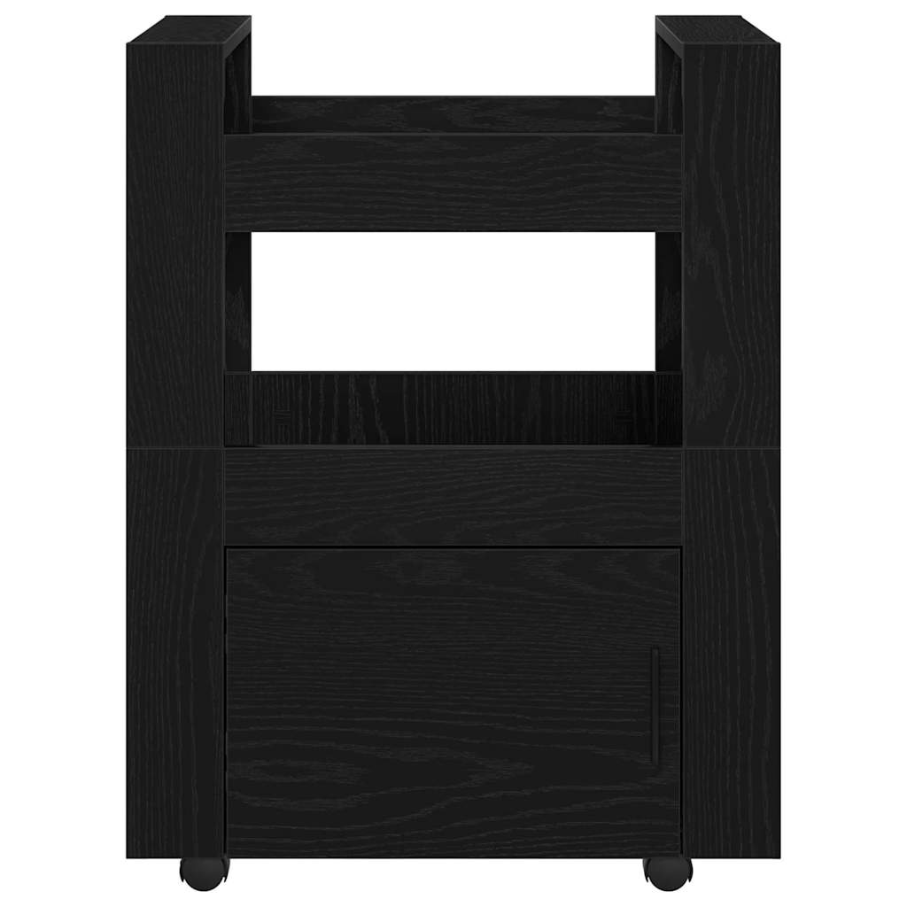 Kuhinjski kolica Crni hrast 60 x 45 x 80 cm Konstruirano drvo