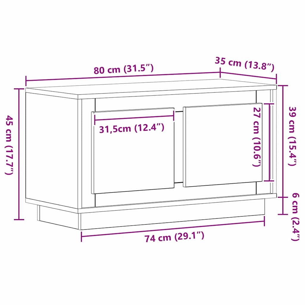 TV ormar Crni hrast 80 x 35 x 45 cm Konstruirano drvo