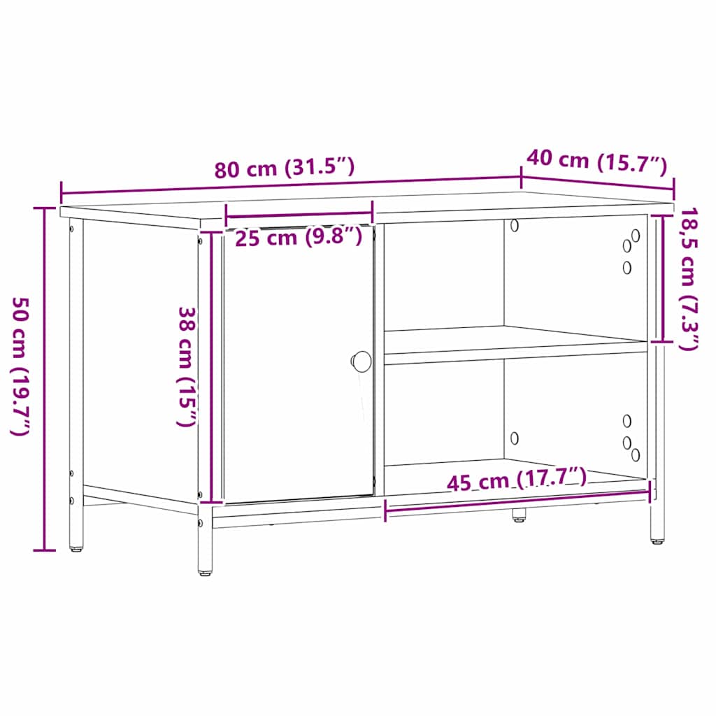 TV ormar hrast artisan 80 x 40 x 50 cm Konstruirano drvo