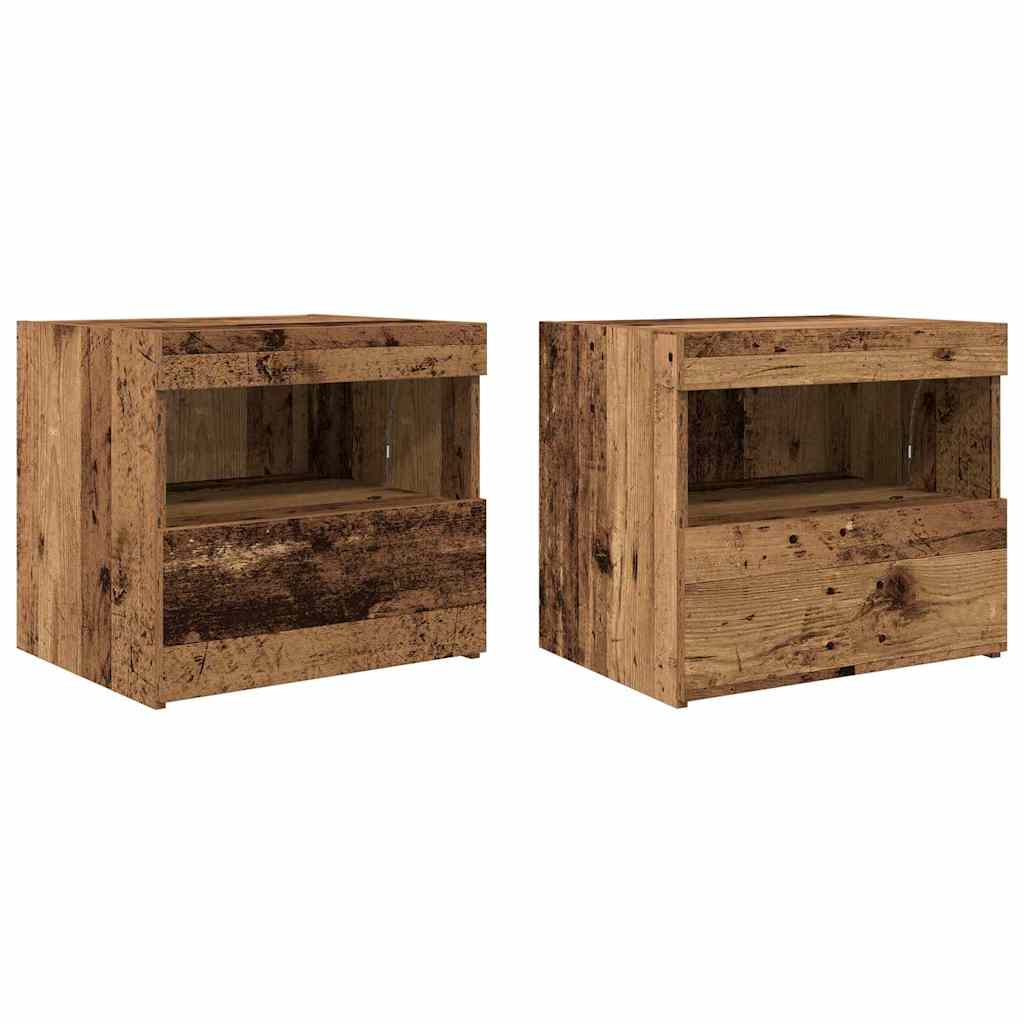 Noćni ormar 2 pcs Staro drvo 50 x 40 x 45 cm Konstruirano drvo