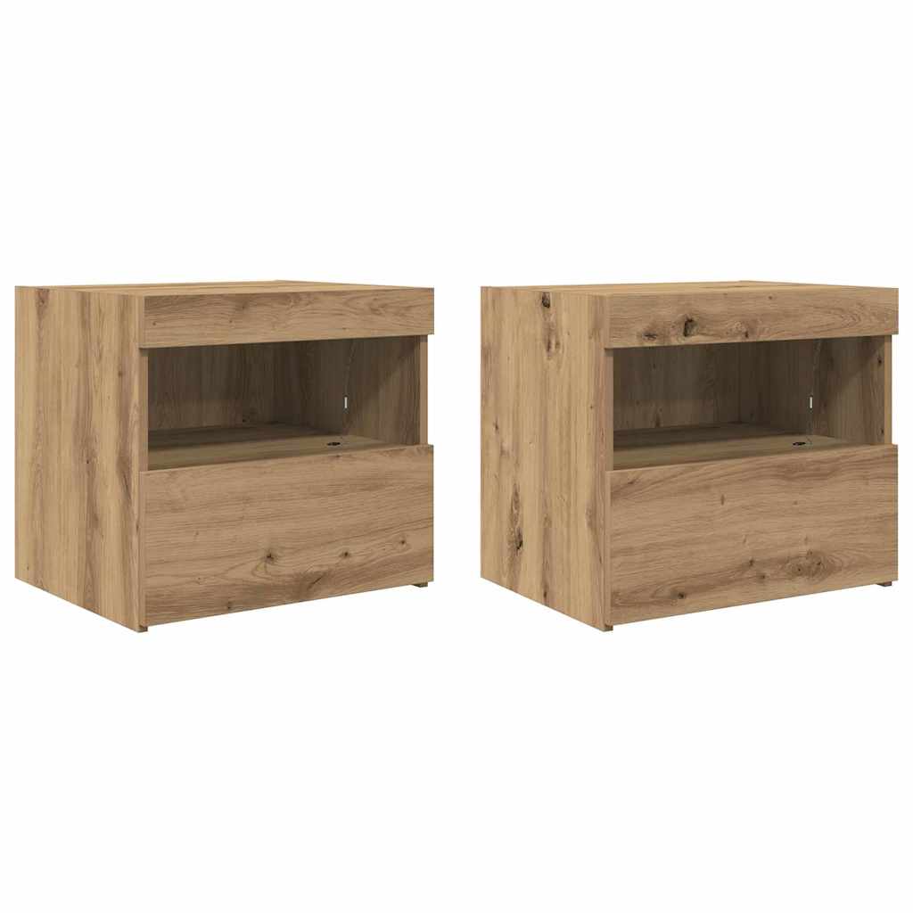 Noćni ormar s ladicama 2 pcs Umjetnički hrast 50 x 40 x 45 cm