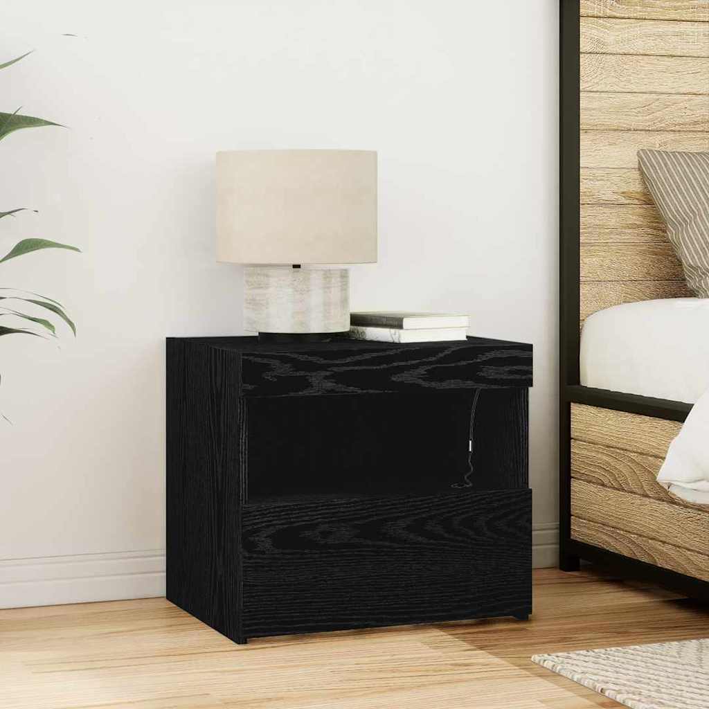 Noćni ormar 2 pcs Crni hrast 50 x 40 x 45 cm Konstruirano drvo