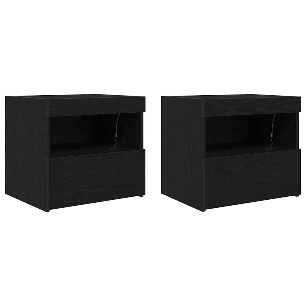 Noćni ormar 2 pcs Crni hrast 50 x 40 x 45 cm Konstruirano drvo