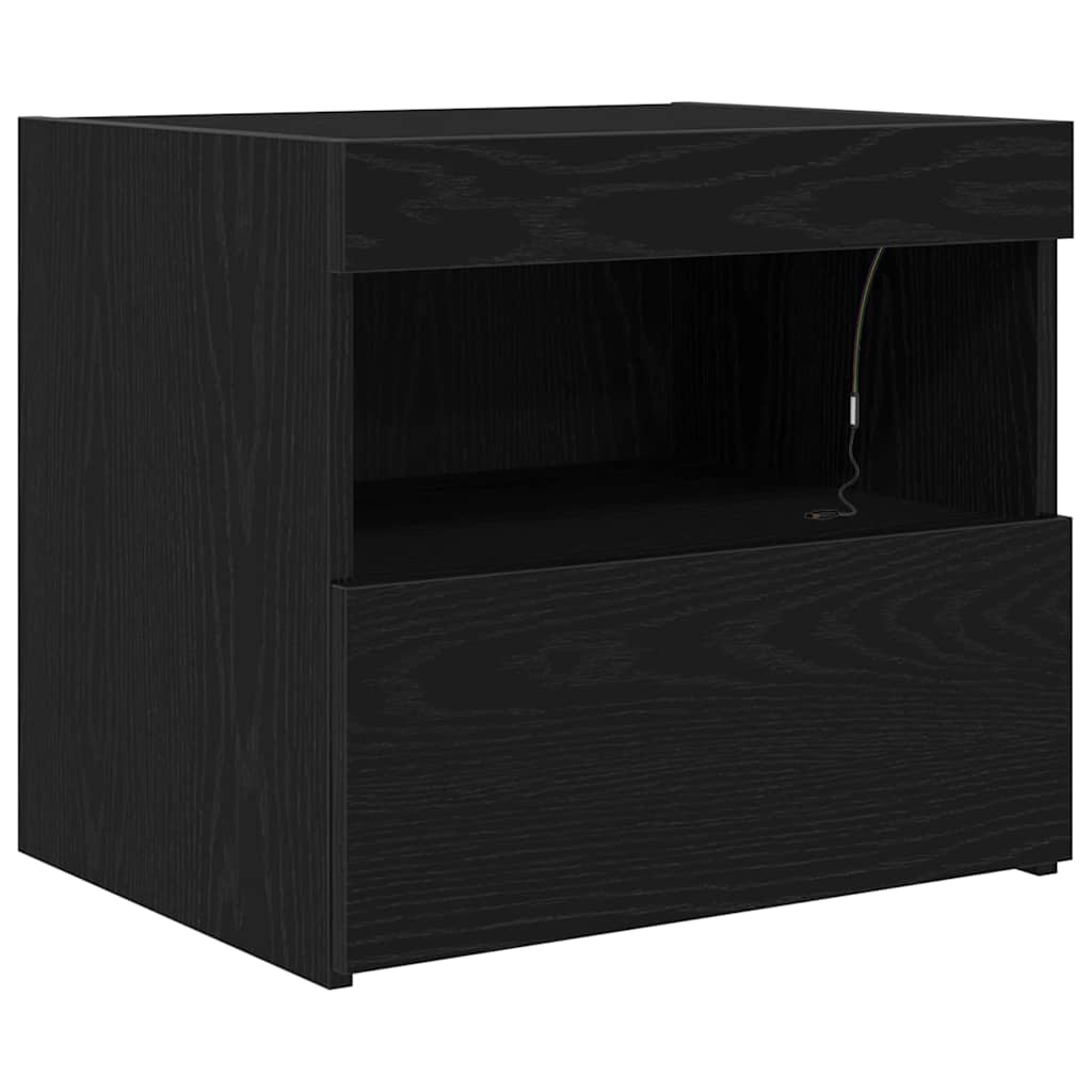Noćni ormar 2 pcs Crni hrast 50 x 40 x 45 cm Konstruirano drvo