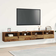 TV zidni ormar Zidne 2 pcs Staro drvo 100 x 30 x 30 cm
