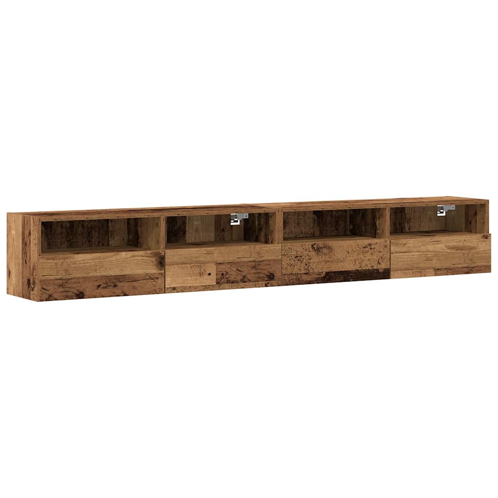 TV zidni ormar Zidne 2 pcs Staro drvo 100 x 30 x 30 cm