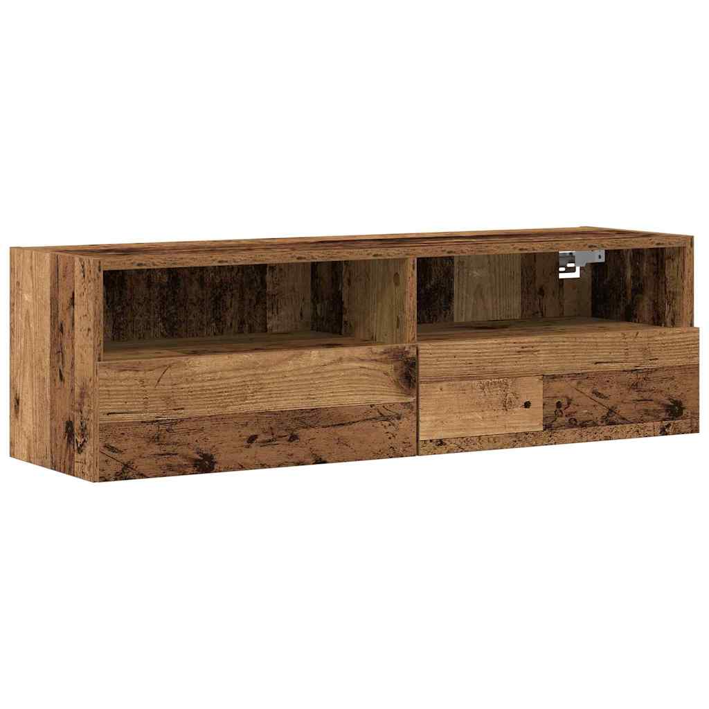 TV zidni ormar Zidne 2 pcs Staro drvo 100 x 30 x 30 cm