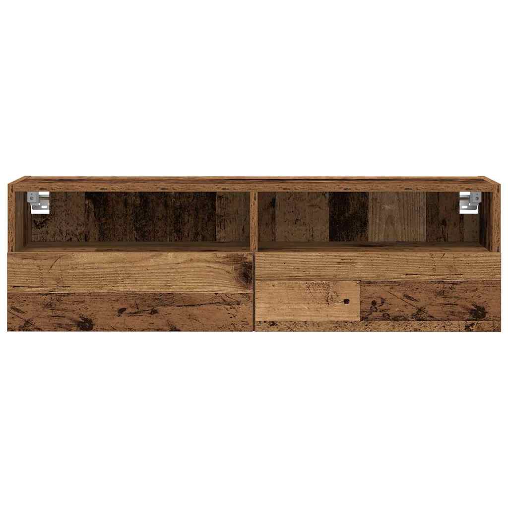 TV zidni ormar Zidne 2 pcs Staro drvo 100 x 30 x 30 cm