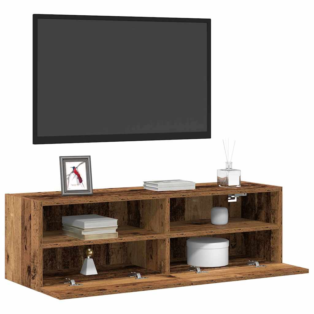 TV zidni ormar Zidne 2 pcs Staro drvo 100 x 30 x 30 cm