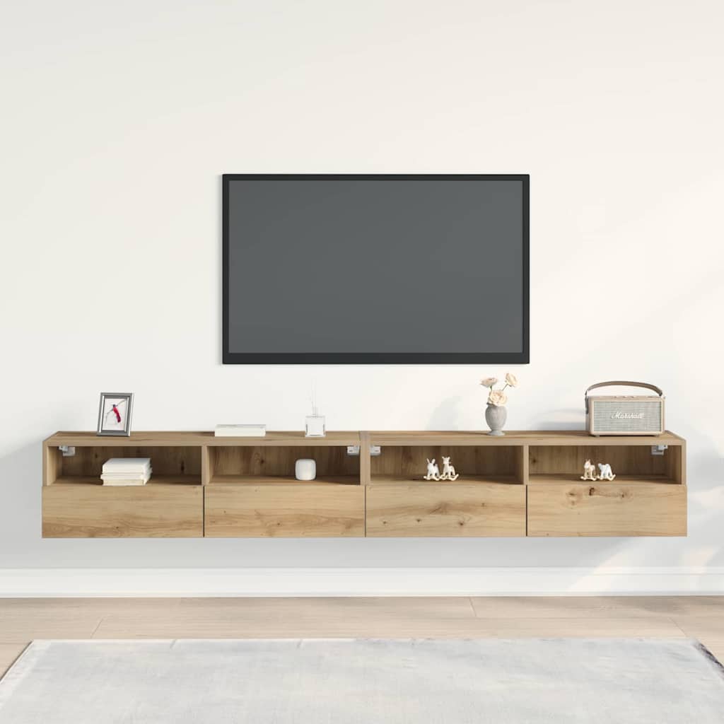 TV zidni ormar Zidne 2 pcs hrast artisan 100 x 30 x 30 cm