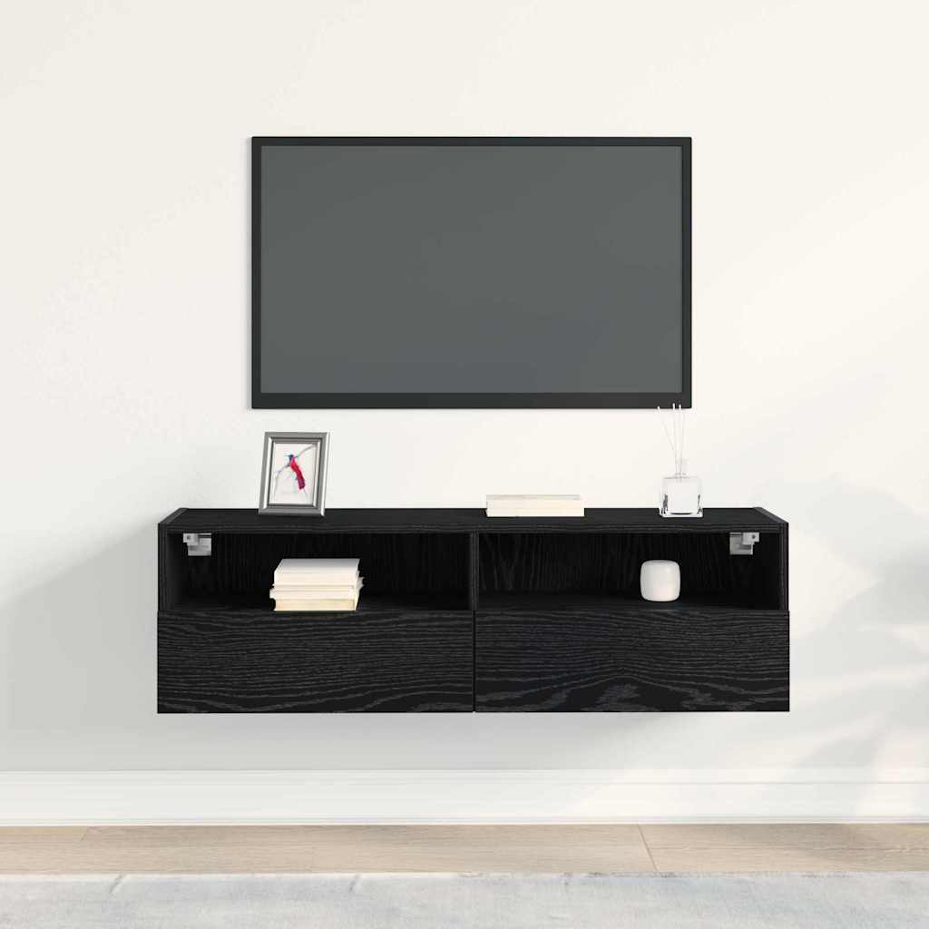 TV zidni ormar Crni hrast 100 x 30 x 30 cm Konstruirano drvo