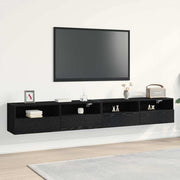 TV zidni ormar Zidne 2 pcs Crni hrast 100 x 30 x 30 cm